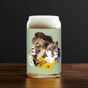 Lion Lionne Floral Vert