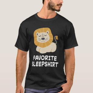 Lion Lions Nap Sleeping Sleep Pajama Pyjamas Night T-Shirt