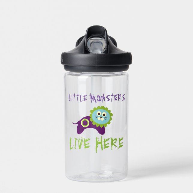 Lion Little Monsters Live Here Kid's Water Bottle (Front)