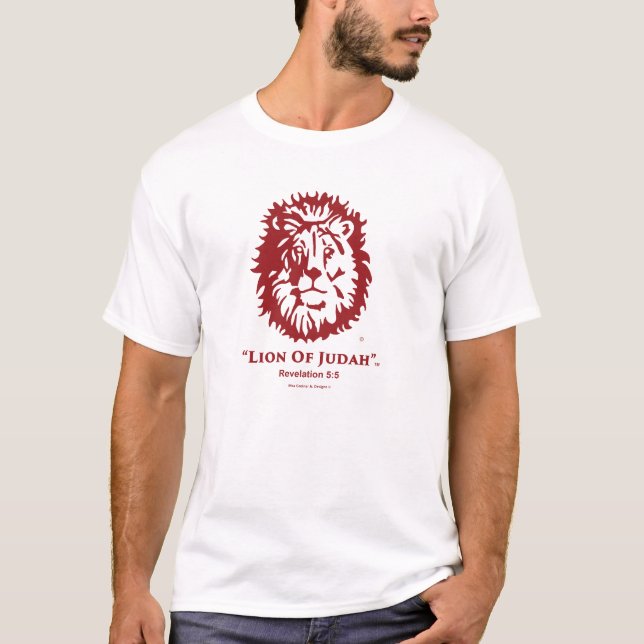 "Lion logo de rouge de cerise du T-shirt des (Devant)