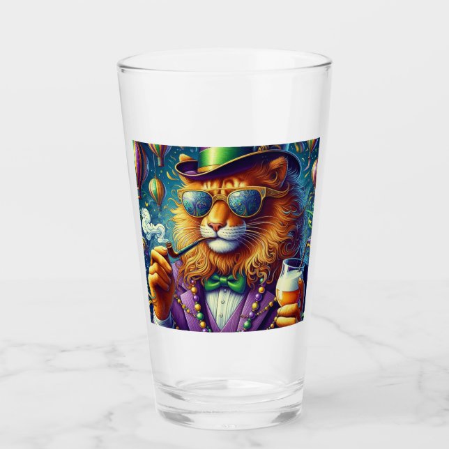 Lion/Louisiana Mardi Gras  Glass (Front)