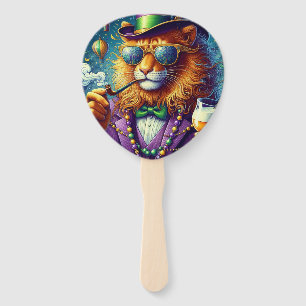 Lion/Louisiana Mardi Gras  Hand Fan