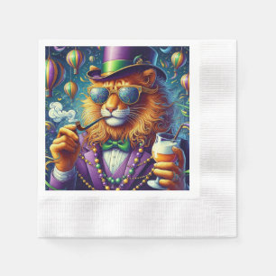 Lion/Louisiana Mardi Gras  Napkin