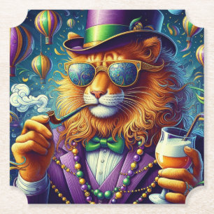 Lion/Louisiana Mardi Gras  Paper Coaster