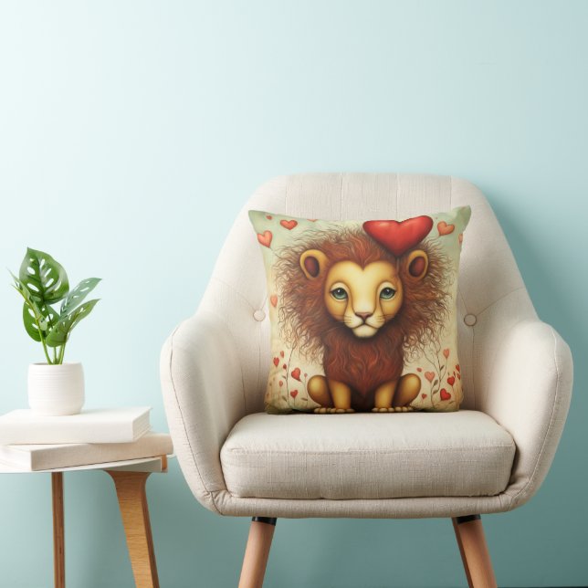 Lion Love 1 Throw Pillow (Chair)
