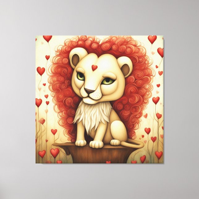 Lion Love 3 Canvas Print (Front)