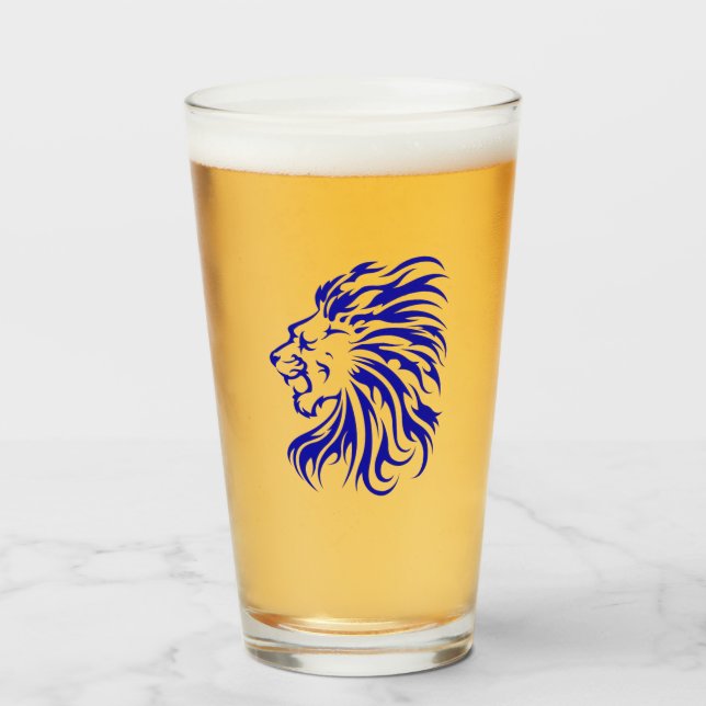 Lion lover gifts,gift for lion wedding anniversary glass (Front Filled)