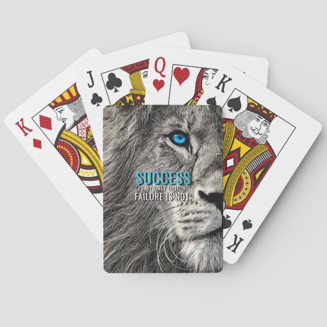 Lion Lover Success Is My Only Option Playing Cards (Back)
