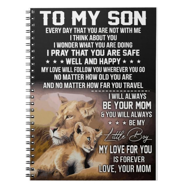 Lion Lover To My Son Lion Notebook (Front)