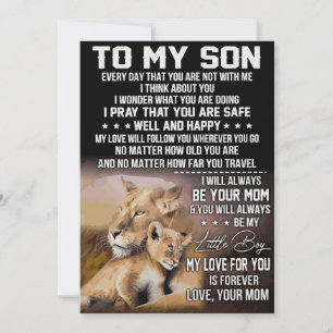Lion Lover To My Son Lion Thank You Card
