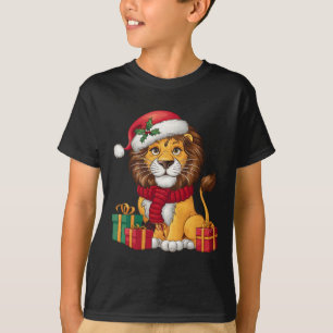 Lion Lover Xmas Holiday Santa Lion Christmas T-Shirt