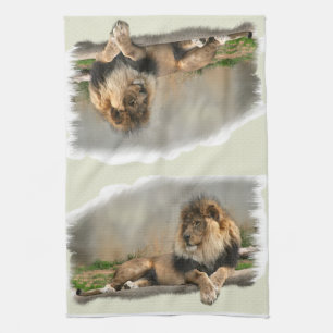 Lion Lovers Art Gifts Kitchen Towel