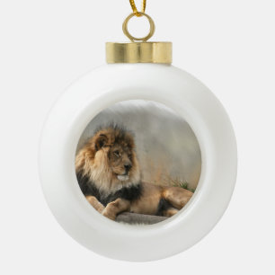 lion Lovers Christmas Ceramic Ball Christmas Ornament