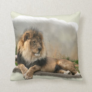 Lion Lovers King of the Jungle Throw Pillow