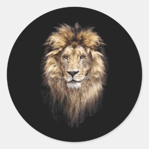 Lion Main Animal Face Big Cat  Classic Round Sticker