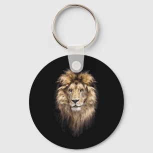 Lion Main Animal Face Big Cat Keychain
