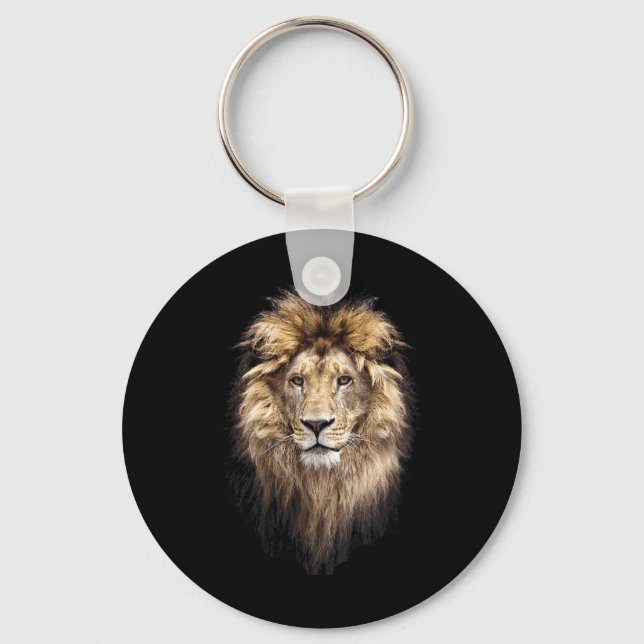 Lion Main Animal Face Big Cat  Keychain (Front)