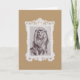 Lion Majestic - Carte de remerciements (plié)