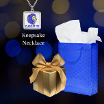 Lion Mascot White Blue and Yellow Graduate  Silver Plated Necklace<br><div class="desc">A blue and yellow lion mascot on a white background with customizable blue text makes this necklace a one-of-a-kind keepsake for your graduate, current student, or even a proud parent of a Lion. Celebrate graduation, back to school season, birthdays or Mother's Day with this unique gift. Like the concept but...</div>