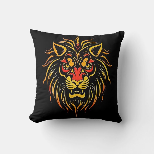 Lion modern art throw pillow (Front)