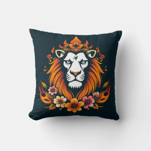 Lion modern art throw pillow