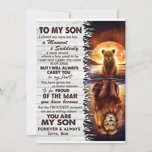 Lion Mom To My Son I Closed My Eyes  Holiday Card (Front)