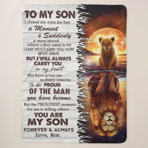Lion Mom To My Son I Closed My Eyes  Sherpa Blanket