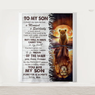Lion Mom To My Son I Closed My Eyes Tapestry