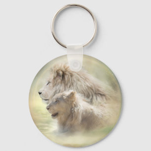 Lion Moon Art Keychain