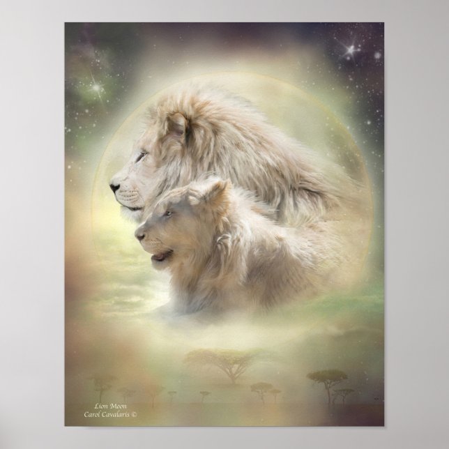 Lion Moon Art Poster (Front)