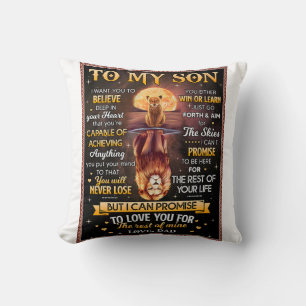 Lion Moon I Want To Believe - Dad To Son Throw Pillow