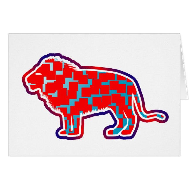 Lion (Motif rouge) (Devant horizontal)