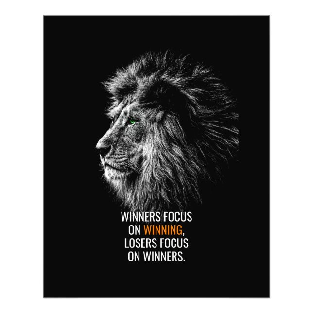 Lion Motivational Quote Photo Print (Front)