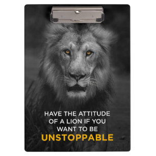 Lion Motivational Unstoppaple Clipboard