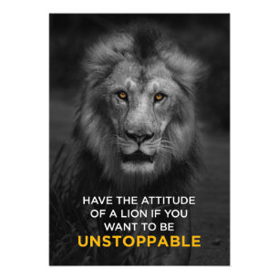 Lion Motivational Unstoppaple Photo Print