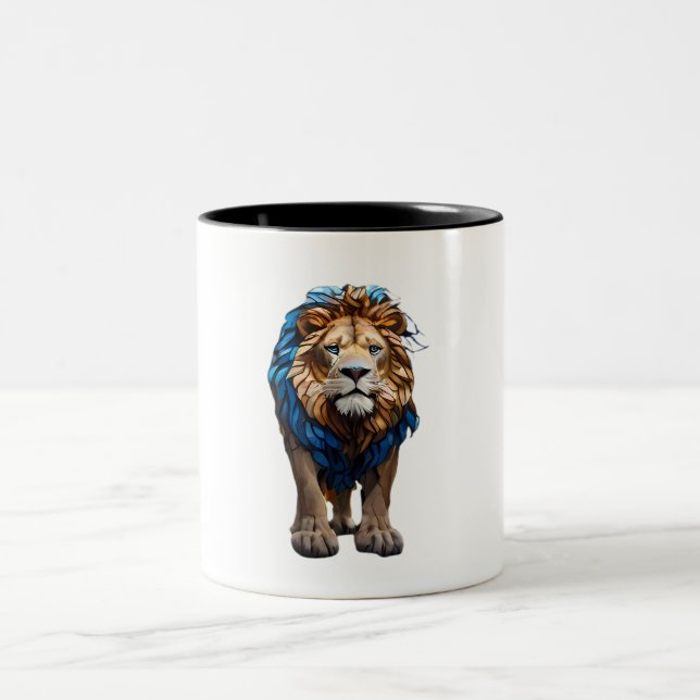 Lion Mug Mosaic Stained Glass Design  (Center)
