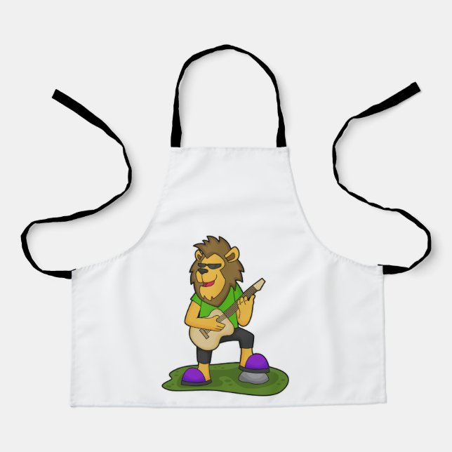 Lion Musician Guitar Music Apron (Front)