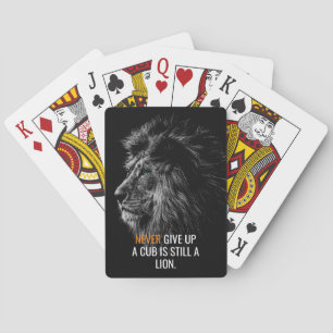 Lion Never Give Up Playing Cards