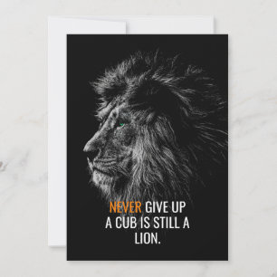 Lion Never Give Up Thank You Card