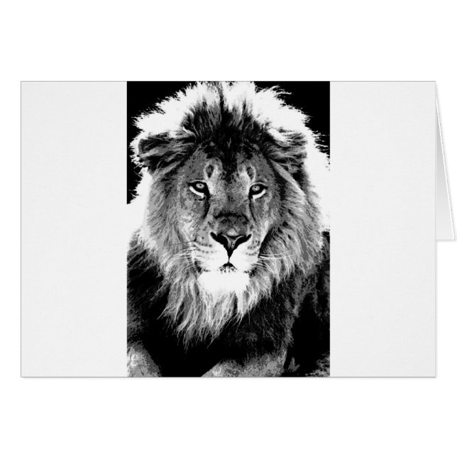 Lion noir et blanc (Devant horizontal)