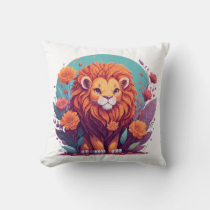 Lion Nursery Art Throw Pillow