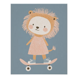 Lion Nursery Poster, Kids Room Decor Cute Wall Art
