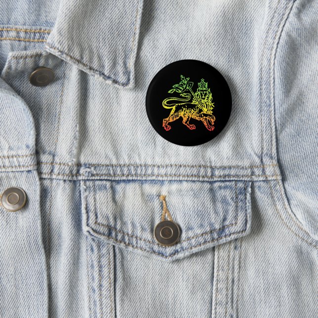 Lion of Judah Ethiopia 2 Inch Round Button (In Situ)