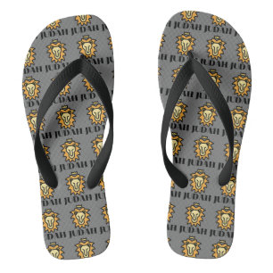 Lion Of Judah Faith Based Grey All-Over Unisex Flip Flops