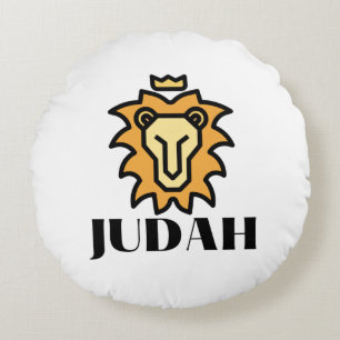 Lion Of Judah Faith Based Round Pillow