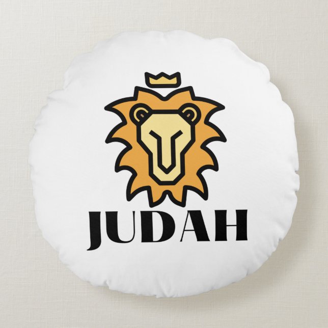 Lion Of Judah Faith Based Round Pillow (Front)