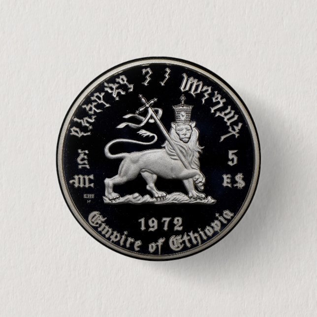 Lion of Judah - Haile Selassie - Rastafari Button (Front)