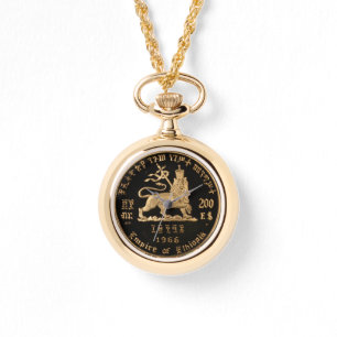 Lion of Judah Haile Selassie Rastafari Gold Watch 