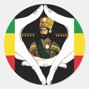 Lion of Judah Jah Army Haile Selassie Rasta Patch Classic Round Sticker