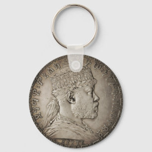 Lion of Judah Jah Army Menelik II Rasta Roots Keychain